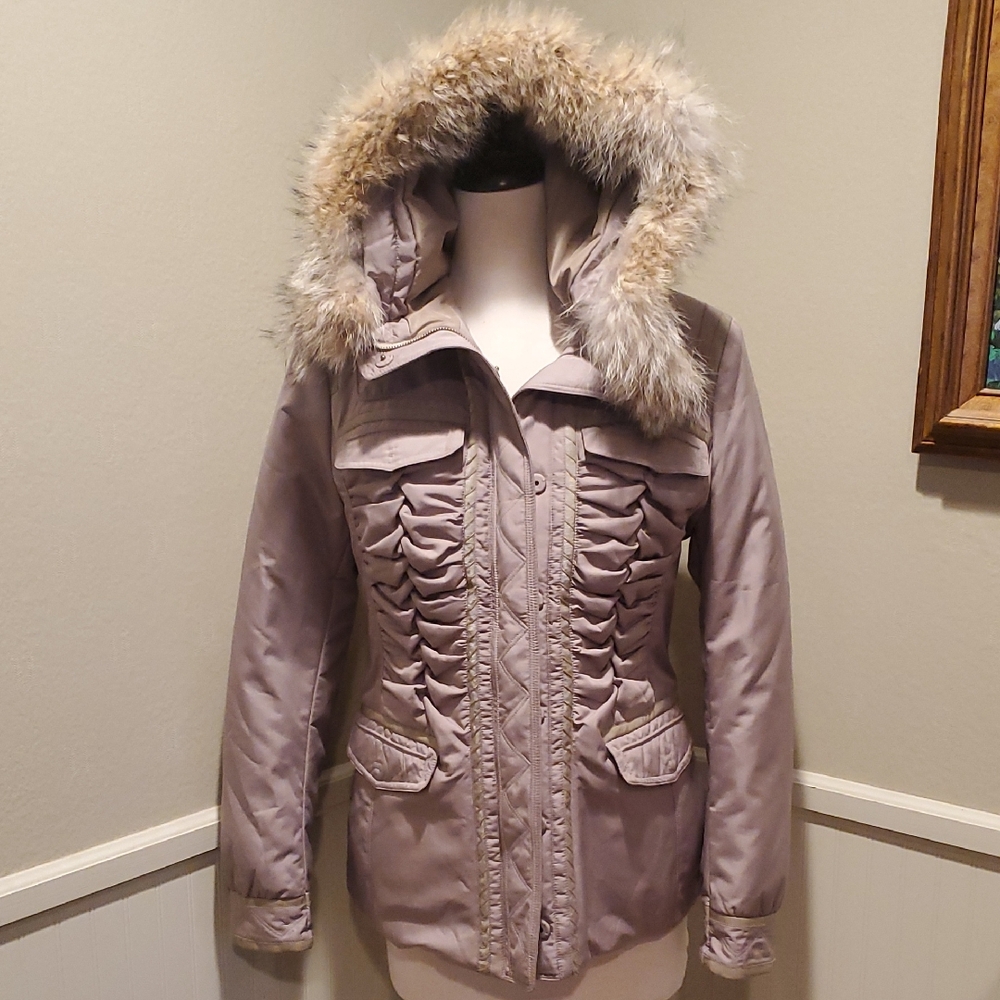 NWT Elie Tahari Fur Collar Baxton Jacket